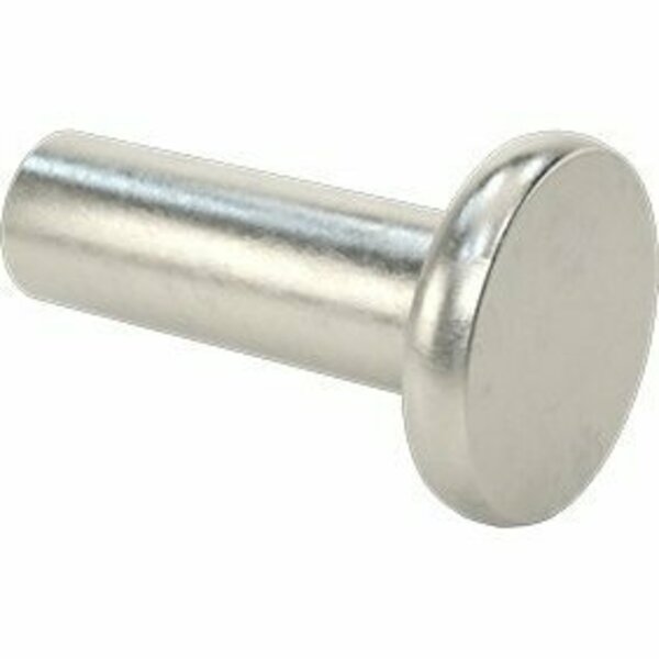 Bsc Preferred 18-8 Stainless Steel Flat Head Solid Rivets 1/8 Dia for 0.313 Maximum Material Thickness, 100PK 97386A175